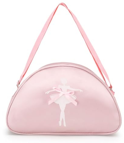 FASHION YO Girls Kids Children Ballet Dance Bag, Pink Ballerina Handbag Tote Gymnastics Sports Duffel Bag, Crossbody Shoulder School Bag Light Weight Carry-on Luggage (Pink)