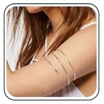 Cybche Bracelet Manchette Bras Punk Argenté Ouvert Bijoux Pour Femmes