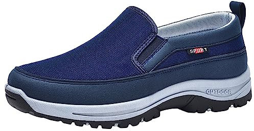 NAFING Baskets Orthopédiques pour Homme Plateforme sans Lacets Chaussure Randonnée Homme Antidérapante Cuir Suédé Tennis Basquettes Amortissement Accru Légères Et Confortables Basket