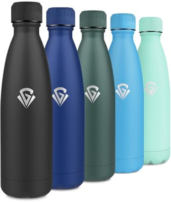 Botella Termica 750ml, Cantimplora Acero Inoxidable, Termo Agua sin BPA Reutilizable, Botella Agua con Doble Pared, Garrafa Termica para Escuela, Oficina, Camping, Viajes, Niños, Adultos, Senderismo