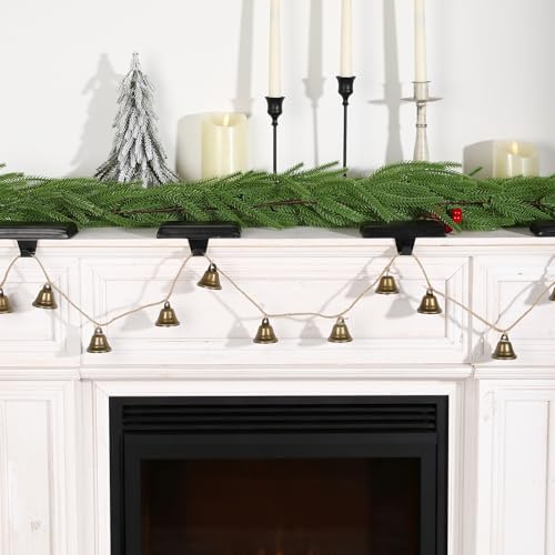 Christmas Decorations-Rustic Bells Garland for Xmas Tree Mantel Window Fireplace Home Wall Decor