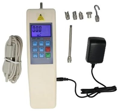 Medidor de fuerza digital, Dinamómetro medidor de fuerza digital de 100 N/200 N/300 N/500 N, instrumentos de medición de fuerza, medidor de fuerza de empuje y tracción(100N)