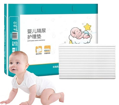 Ylnailky Fasciatoio Portatile per Pannolini - Telo Assorbente Traspirante | 40 Pezzi Cuscini per Cambio ad Assorbimento Rapido | Ideale per Neonate Casa Viaggi Auto Escursioni Spostamenti