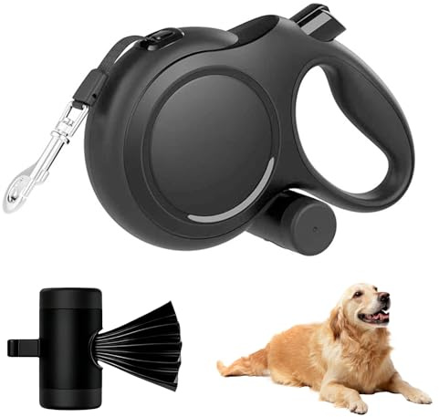 GREATRICH Correas para Perros Larga 8m, Correa Extensible Perro Grande Retráctil con Botón de Frenado, para Mascotas hasta 50kg, Mango Antideslizante, Gancho Giratorio y Portabolsa, Dog Leash