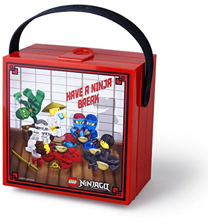 LEGO 40511733 Ninjago Lunchbox with Handle, Plastic, Bright-Red