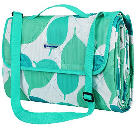 SONGMICS Waschbare Picknickdecke für Outdoor, faltbar zu Tasche mit Schultergurt, leichte Campingdecke, ideal für Reise, wärmeisoliert, 195 x 150 cm GCM80JW