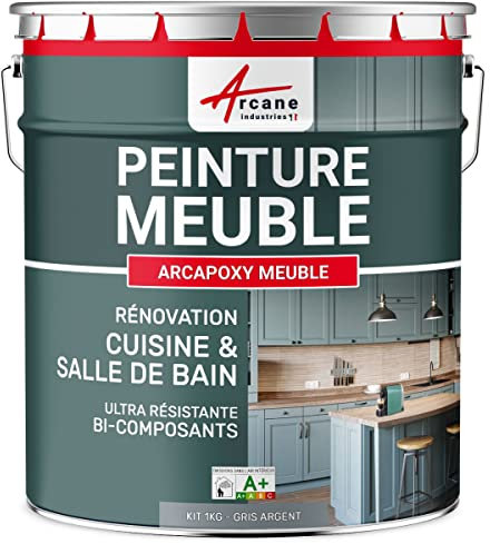 Pintura para Muebles de Cocina, encimera y Baño - ARCAPOXY - 261 - Gris Plata - RAL 7001 - ARCANE INDUSTRIES