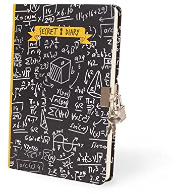 I-TOTAL® - Agenda secreta con candado metálico y dos llaves/Agenda secreta páginas CON PUNTOS (MATH)