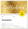 Frank Paperman® | 60x Geschenk Gutschein blanko für Kunden mit funkelnder Goldprägung | Gutscheine zum selber Ausfüllen | Gutschein Vordruck im Format DIN Lang Plus