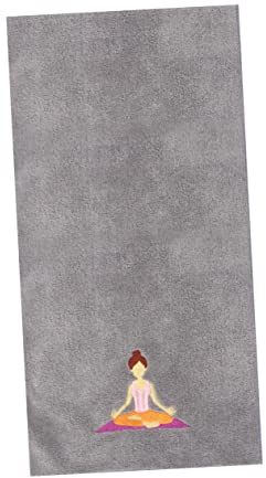 Mipcase Serviette De Yoga Serviette De Course Non Absorbante pour Salle De Sport Grise 25 X 110 Cm