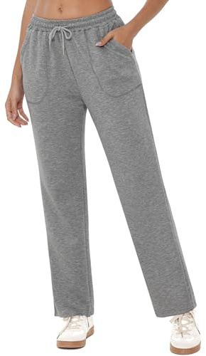 Crewhpo Pantalon Taille Haute Femme Sport Coupe Décontractée Tissu Souple