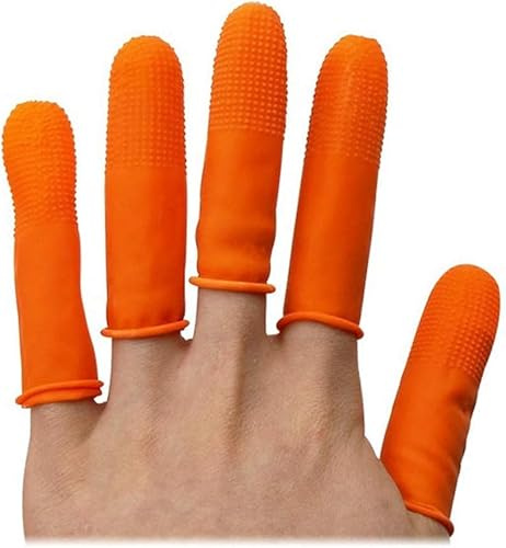 Risegun Cuna para dedos, 100 protectores de dedos de látex, protección de goma para mantener el apósito seco y limpio