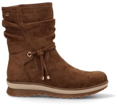 Etika Botas Camperas de Media Caña para Mujer, Bota Estilo Cowboy con Caña Arrugada (Slouchy), Tacón Cubano Bajo y Cremallera, Modelo 11112 Marron - 37