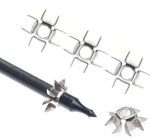 Smsyhgh 20pcs Pointes de flèches pour tir à l'arc 8 Patte Judo Pointes de flèche Chasse au Petit Gibier Broadhead pour flèches de OD 6,2 mm