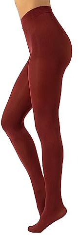 CALZITALY Medias De Invierno | Pantys Tupidos De Colores | 80 Den | S, M, L, XL, XXL, 3XL,4XL | Calcetería Italiana (M, Garnet Red)
