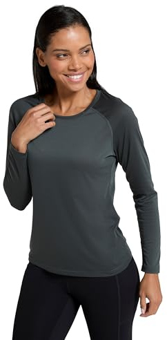 Mountain Warehouse IsoCool Dynamic Womens Top - Comfortable Ladies Tshirt, Long Sleeve Top, Lightweight, Fast Dry, Breathable - for Spring Summer, & Travelling Khaki Women's Size 12