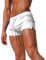 Swimming Trunks Men Swim Shorts Board Shorts Quick Dry Men's Swimwear with Zipper Pockets & Mesh Lining(#1 White,S)
