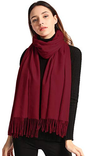 Arctic Penguin Pashmina Schal Kaschmir Stolen Damen Schultertuch für Frauen Hochzeit Kaschmirschal Herren Umschlagtuch Winter/ (Rotwein)