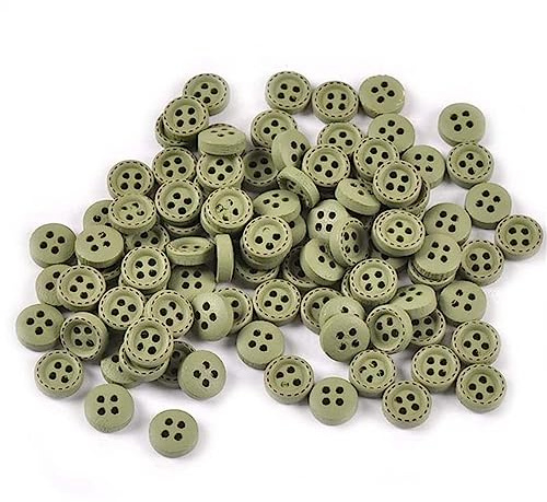 50PCS 10mm Multicolor Wooden Buttons for Clothing Handmade DIY Scrapbooking Crafts Broken Line Pattern Sewing Accessories Supplies Home Decoration
