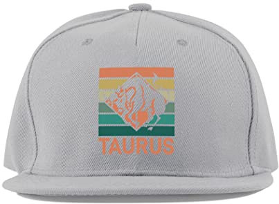 Taureau Astrologie Anniversaire Signe du zodiaque Coton Visière Plate Fullcap Baseball Casquette Trucker Chapeau Unisexe Sport Respirant, gris, taille unique