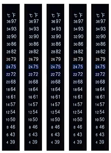 PATIKIL Temperatura Tiras, 5 Paquete Auto Adhesivo Digital Temperatura Pantalla Pegatina para Cerveza Vino Vegetales Fermentación, 4-36C (39-97F)