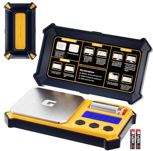 GRAM PRES Digitale Taschen-Gramm-Waage 300g x 0,01g Genauigkeit, kleine tragbare Präzisionswaage mit Digitalgewicht in Gramm und Oz für Schmuck, Diamanten, Pulver und Medizin, mit 50g Cal-Gewichten