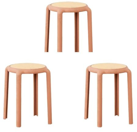 Taburete apilable, Taburete de Comedor de 3 Piezas, Taburete de Polipropileno, Ahorra Espacio, Asiento apilable para Comedor, Aula, Bar, hogar y Restaurante