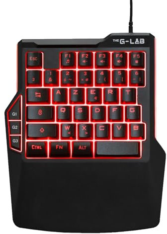 The G-Lab Keyz Thorium – Teclado Gamer de una Mano – 38 Teclas – Mini Teclado de Juego portátil RGB – 3 macros Personalizables – Sensación mecánica para PC, PS5, Xbox – New