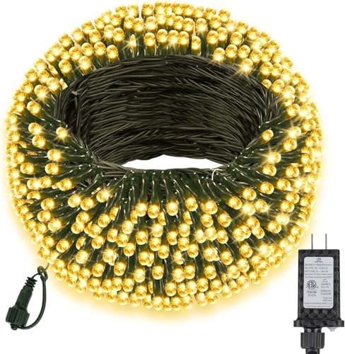 MGYIF 66FT 200 LED Christmas Light, Twinkle Xmas Lights with 8 Modes and Timer, Outdoor Waterproof Christmas Tree Lights for Room Bedroom Wedding Party Holiday Decorations, Warm White
