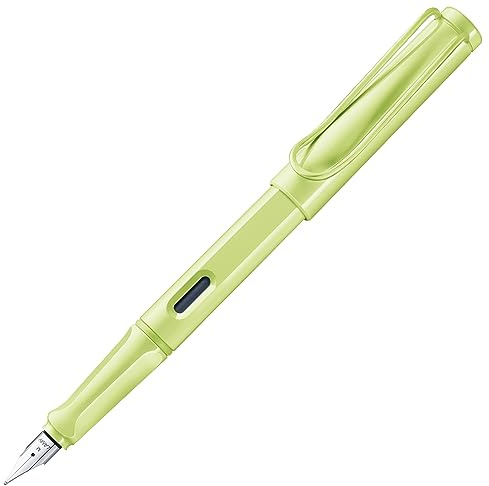 Lamy safari springgreen Füller - Füllhalter mit ergonomischem Griff & polierter Stahlfeder in Strichbreite B - robuster ASA-Kunststoff - inkl. Tintenpatrone T 10 blau - Rechtshänder