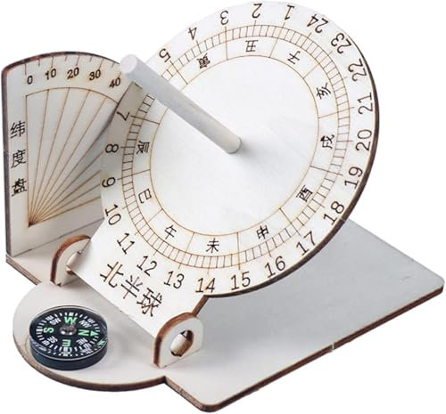 YuanHolumid Meridiana in legno-Modello scientifico Insegnamento Pratico Modello in legno-Meridiana Antichi Timer Meridiana-Decorazioni da scrivania per la casa Orologi Meridiana Orologi Specialità