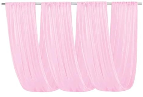WJIAYAO Tessuto per Matrimonio 73x300cm Tende da soffitto Arco for Matrimonio Tessuto Drappeggiato Tende Trasparenti for Cerimonia di Festa Tende da soffitto for palcoscenici(Pink)