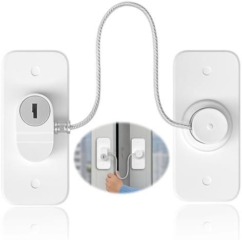 Seguridad Ventanas Niños, Cerradura Para Puerta De FrigoríFico, Candados de Seguridad para Bebés, Adecuado para puertas, ventanas y frigoríficos, cajones, Blanco
