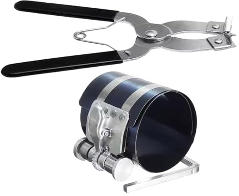 Kit Rimozione Anelli Pistone - Kit Compressore Fasce Elastiche In Acciaio Universale Per Motori Auto Veicoli | Accessorio Auto Facile Installazione Con Pinza Per Riparazione Utilitarie Berline Furgoni