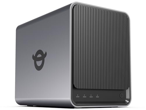 Yxk Zero1 Pro 4-Bay Desktop NAS, Intel N100 Quad-Core CPU, Enthusiasts NAS Storage for Different OS, 8GB RAM, Remote Access, 2 * 2.5GbE, 4K HDMI, Network Attached Storage (Diskless)
