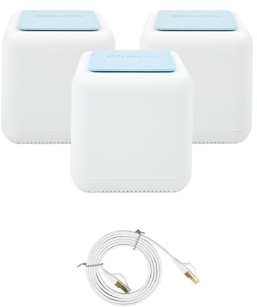 PNI GB1200 Gigabit Mesh Wi-Fi-systempaket och 1bc S/STP CAT8 platt nätverkskabel PNI U8015W 1,5 m