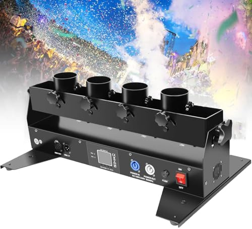 Máquina eléctrica de confeti, lanzador de confeti portátil de 4 disparos, cañón de DJ profesional para bodas, fiestas, eventos escénicos, crea celebraciones emocionantes