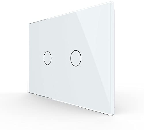 LIVOLO Interruttore della Luce con Indicatore LED Touch Switch con Pannello in Cristallo Toccare Interruttore a parete per Illuminazione Domestica,2 Gang 1 Way,C902-11