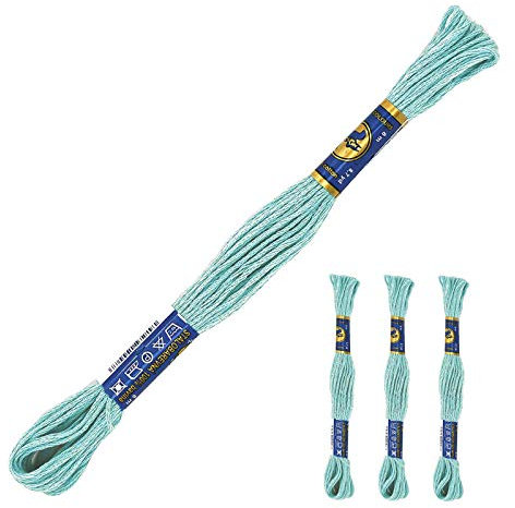 3 Docken Stickgarn je ca. 8m / Sticktwist 100% Baumwolle Stickerei verschiedene Farbwahl, Farbe :5142 Metallblau