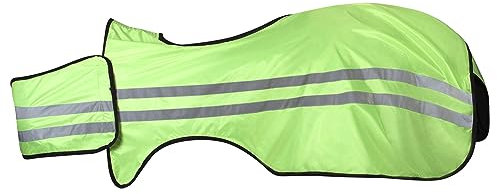 PFIFF 103009 Reflexions-Ausreitdecke mit Brustlatz, Reflexionsdecke, Sicherheitsdecke, Pferd, Gelb, Neon, Cob