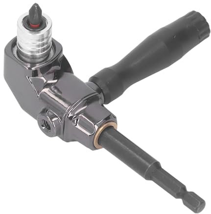 Uadme Adattatore per Avvitatore Angolare, Inserto Angolare per Avvitatore a 90 Gradi, Avvitatore Angolare in Lega di Alluminio con Impugnatura in ABS per Trapani Utensili Elettrici