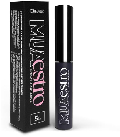 Colle faux cils, Colle pour Strip Lash extension Cils, Latex Eylash Glue, Colle Pour Fixer Faux Cils ou Touffes de Cils Applicateur Pinceau Pratique Durable et Imperméable