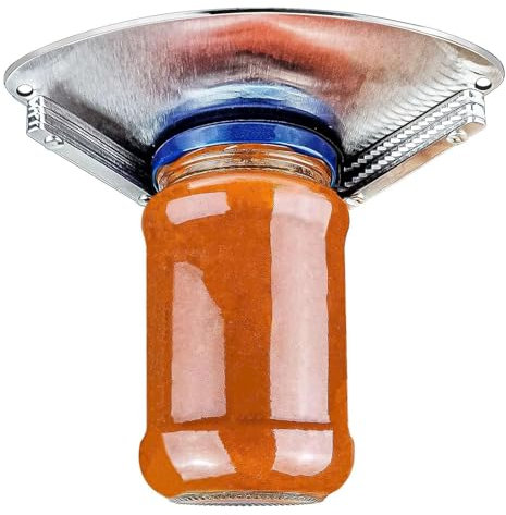 Flaschenöffner für Senioren, Glasöffner Edelstahl, Unterschrank-Glasöffner für schwache Hände, Glasöffner Schraubdeckelöffner, Dosenöffner & Deckelöffner für arthritische Hände