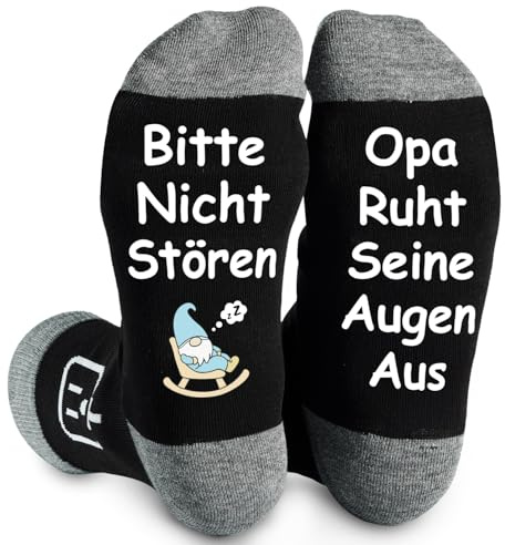 HUEGLO Vatertagsgeschenk für Opa,Lustige Geschenke für Männer Herren Vater Damen Weihnachten Witzige Lustige Socken Geburtstagsgeschenk Ideen Frauen Geschenke Funny Socks Vatertag Männertag (OPA)