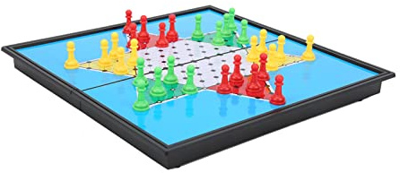 Cosiki Dama Cinese Magnetica, Set da Viaggio con Contenitore Pieghevole per Giochi di Feste in Famiglia, Pezzi degli Scacchi in Plastica Robusta e Tavola