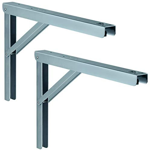 Gedotec 2 Klappkonsole 400mm Tisch-Verlängerung Tragkraft 180kg | Made IN Germany | Klappbar Tischkonsole Profi LINE aus Stahl | Wohnmobil-Möbel Metall-Konsole verstellbar | Schwerlast-Klappträger