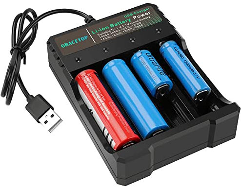 18650 Caricabatteria, Display LED Caricatore Intelligente Universale per Batterie Ricaricabili Li-ion 18650 14500 16340 Batterie