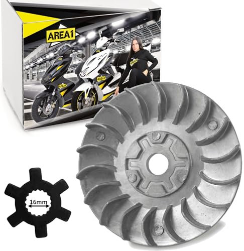 Area1 Ersatz Keilriemenscheibe/Lüfterrad für 50ccm 2Takt Motorroller von ATU Explorer AGM Nova Motors GT Union Longija Mawi RS Ultima Ride Sprint Tauris Benero TNG Forstinger Motorro JackFox (1E40QMB)