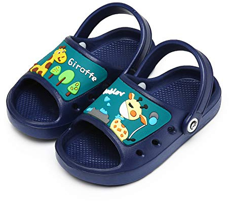 CELANDA Enfants Mules Pantoufles Sandales de Plage Piscine Antidérapantes Bout Ouvert Mignon Chaussures pour Garcon et Filles Bleu - 30/31 EU