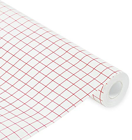 Gvolatee Transferfolie Plotter für Vinyl mit rotem Ausrichtungsgitter, Stark übertragungsfolie für Abziehbilder, Schilder, Fenster, Autoaufkleber, plotterfolie für Partydekoration 30.5 cm x 1000 cm